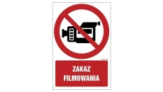 ZNAK - GC053 Zakaz filmowania 70 x 105 cm PS - Płyta 1mm foto.