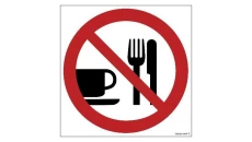 ZNAK - GB010 Zakaz spożywania posiłków 15 x 15 cm TS - Płyta TD foto.