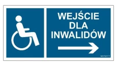 ZNAK - NC115 Wejście dla inwalidów w prawo 60 x 30 cm PN - Płyta 1mm