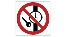 ZNAK - GB011 Zakaz posiadania przedmiotów metalowych 50 x 50 cm PN - Płyta 1mm