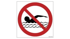 ZNAK - GB033 Zakaz kąpieli 50 x 50 cm FS - Folia samoprzylepna foto.