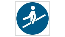 ZNAK - GJ012 Nakaz używania poręczy 15 x 15 cm FN - Folia samoprzylepna