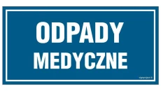 ZNAK - OA166 Odpady medyczne 40 x 20 cm PN - Płyta 1mm