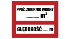 ZNAK - BC117 Ppoż.zbiornik wody ... m3 głębokość zbiornika ... m 50 x 40 cm PN - Płyta 1mm