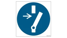 ZNAK - GJ021 Odłącz przed przystąpieniem do konserwacji lub naprawy 25 x 25 cm KN - Folia podłogowa