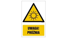 ZNAK - GF058 Uwaga próżnia 70 x 105 cm FS - Folia samoprzylepna foto.