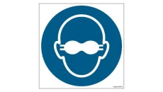 ZNAK - GJ007 Nakaz stosowania przyciemnianych gogli ochronnych 10 x 10 cm KN - Folia podłogowa