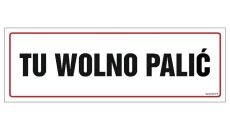 ZNAK - NC100 Tu wolno palić 75 x 25 cm FN - Folia samoprzylepna