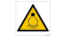 ZNAK - GE020 Uwaga mocne światło 20 x 20 cm PN - Płyta 1mm