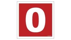 ZNAK - BC020 Liczba 0 50 x 50 cm PN - Płyta 1mm