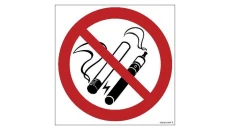 ZNAK - GB058 Zakaz palenia tytoniu i papierosów elektronicznych 35 x 35 cm TS - Płyta TD foto.