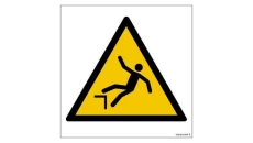 ZNAK - GD008 Ostrzeżenie przed spadnięciem (upadkiem) 10 x 10 cm FN - Folia samoprzylepna