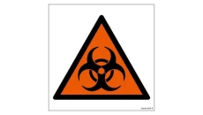 ZNAK - GE011 Ostrzeżenie przed zagrożeniem biologicznym 20 x 20 cm FS - Folia samoprzylepna foto.