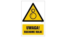 ZNAK - GF078 Uwaga! Ruchome rolki - opakowanie 10 sztuk 5 x 7,5 cm KN - Folia podłogowa