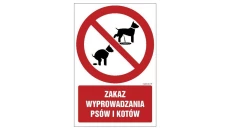 ZNAK - GC073 Zakaz wprowadzania psów i kotów 25 x 37,5 cm TS - Płyta TD foto.