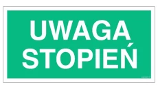 ZNAK - AC023 Uwaga stopień 30 x 15 cm KS - Folia podłogowa foto.