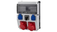 Rozdzielnica CAJA 12M BICOLOR - gniazda 16A 5p, 32A 5p, 2x230V, 0/1(32A) /12 modułów/