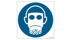 ZNAK - GJ017 Nakaz stosowania ochrony dróg oddechowych 20 x 20 cm FN - Folia samoprzylepna