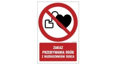 ZNAK - GC039 Zakaz przebywania osób z rozrusznikiem serca 50 x 75 cm PN - Płyta 1mm