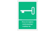 ZNAK - AB001 Klucz do wyjścia ewakuacyjnego znajduje się… 25 x 37 cm TS - Płyta TD foto.