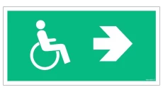 ZNAK - AC059 Kierunek ewakuacji dla niepełnosprawnych w prawo 20 x 10 cm KS - Folia podłogowa foto.