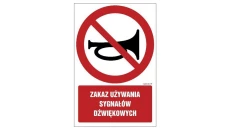 ZNAK - GC021 Zakaz używania sygnałów dźwiękowych 50 x 75 cm FN - Folia samoprzylepna