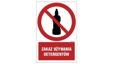 ZNAK - GC041 Zakaz używania detergentów 20 x 30 cm PS - Płyta 1mm foto.