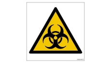 ZNAK - GD009 Ostrzeżenie przed skażeniami biologicznymi 15 x 15 cm PN - Płyta 1mm