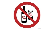 ZNAK - GB038 Zakaz spożywania alkoholu 10 x 10 cm PS - Płyta 1mm foto.