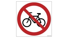 ZNAK - GB021 Zakaz wjazdu na rowerze 35 x 35 cm TS - Płyta TD foto.