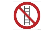 ZNAK - GB054 Zakaz używania drabiny 50 x 50 cm FN - Folia samoprzylepna