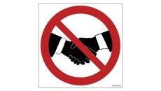 ZNAK - GB060 Zakaz podawania dłoni 15 x 15 cm PS - Płyta 1mm foto.