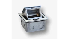 Box blatowy mini 3M - puszka blatowa do montażu gniazd standardu 22,5x45 mm (45x45 mm) uchylna, biała