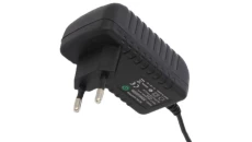 POSB09100A 9V/1A/9W Czarny, adapter horyzontalny, gniazdo AC:CEE7/16. wtyk DC:2.1/5.5(+)