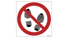 ZNAK - GB022 Zakaz deptania 25 x 25 cm PS - Płyta 1mm foto.