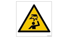 ZNAK - GD020 Ostrzeżenie przed uderzeniem w głowę 10 x 10 cm PN - Płyta 1mm