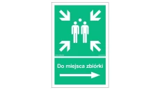 ZNAK - AC042 Do miejsca zbiórki w prawo 25 x 37,5 cm FS - Folia samoprzylepna foto.