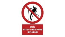 ZNAK - GC069 Zakaz wstępu zmetalowymi przedmiotami 15 x 22,5 cm PN - Płyta 1mm