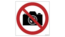 ZNAK - GB015 Zakaz fotografowania 35 x 35 cm KN - Folia podłogowa