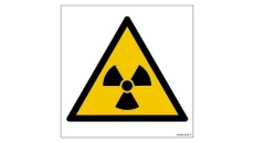 ZNAK - GD003 Ostrzeżenie przed materiałem radioaktywnym lub promieniowaniem jonizującym 25 x 25 cm PN - Płyta 1mm