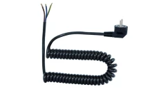 Przewód spiralny - wtyczka kątowa 05VVH8-F - 3x1mm2 - 5m - czarny