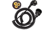 Przedłużacz OMY spiralny H03VVH8-F 3x1,0 4m czarny
