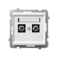 SONATA Gniazdo antenowe typu F podwójne biały mat GPA-2RF/m/75