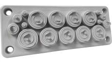 Przepust wielootworowy RMC17 IP65 RAL 7035 kolor szary UL94 V-0 MBA1N17X11