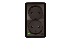 BERG Gniazdo podwójne n/t 2x2P 16A brązowy 3744-05