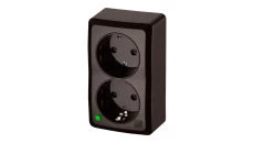 BERG Gniazdo podwójne schuko n/t 2x2P+Z 16A brązowy 3738-05
