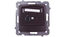 KARO Gniazdo telefoniczne pojedyncze RJ11 czekoladowy metalik GPT-1S/m/40