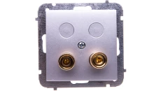 Sentia Gniazdo głośnikowe pojedyncze srebrny połysk 1457-56