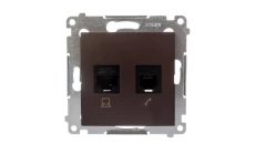 Simon 54 Gniazdo teleinformatyczne RJ45 kat.5e + RJ12 brąz mat D5T.01/46