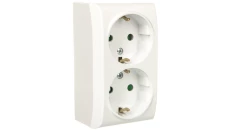 BIS Gniazdo podwójne z/u Schuko z przesłonami białe GN-2BSP/00